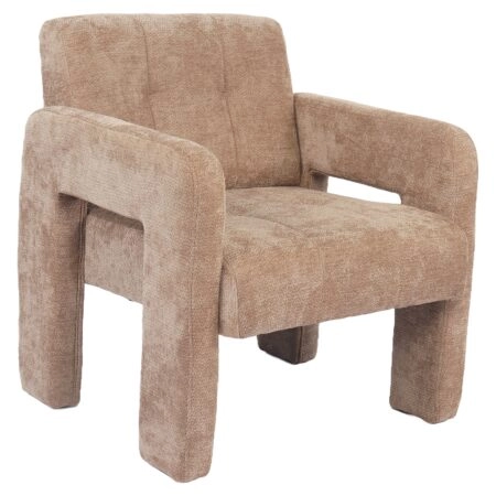Πολυθρόνα ArteLibre VELORA Μπεζ Ύφασμα/Ξύλο 75x68x69cm