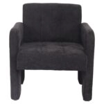 Πολυθρόνα ArteLibre VELORA Γκρι Σκούρο Ύφασμα/Ξύλο 75x68x69cm