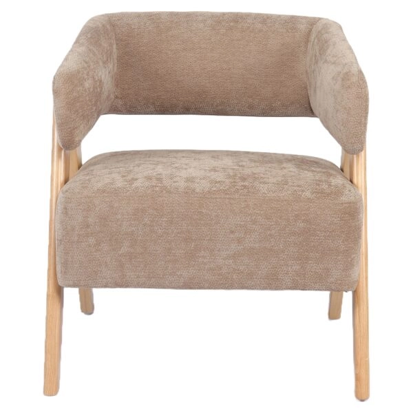 Πολυθρόνα ArteLibre BARTON Καφέ Ύφασμα/Ξύλο 74x67x66cm