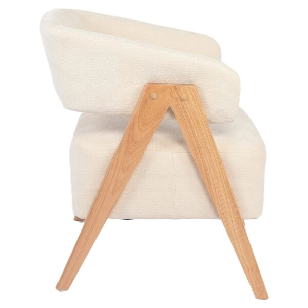 Πολυθρόνα ArteLibre BARTON Μπεζ Ύφασμα/Ξύλο 74x67x66cm