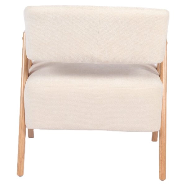 Πολυθρόνα ArteLibre BARTON Μπεζ Ύφασμα/Ξύλο 74x67x66cm
