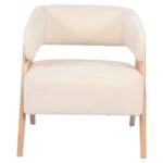Πολυθρόνα ArteLibre BARTON Μπεζ Ύφασμα/Ξύλο 74x67x66cm