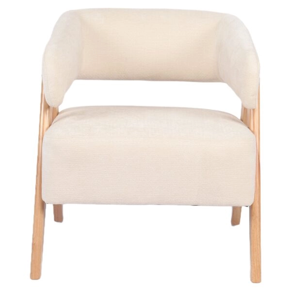 Πολυθρόνα ArteLibre BARTON Μπεζ Ύφασμα/Ξύλο 74x67x66cm