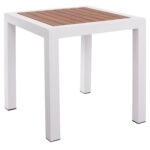 Τραπέζι Κήπου ArteLibre LOMBOK Λευκό/Καρυδί Αλουμίνιο/Polywood 45x45x45.5cm