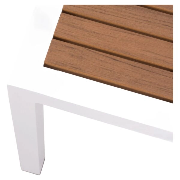Τραπέζι Κήπου ArteLibre LOMBOK Λευκό/Καρυδί Αλουμίνιο/Polywood 45x45x45.5cm