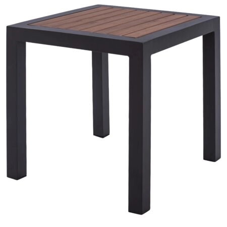 Τραπέζι Κήπου ArteLibre LOMBOK Ανθρακί/Καρυδί Αλουμίνιο/Polywood 45x45x45.5cm