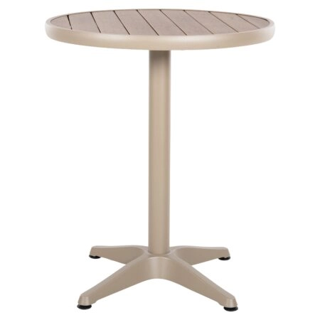 Τραπέζι Κήπου ArteLibre RAROTONGA Μπεζ Αλουμίνιο/Polywood Φ60x70cm