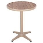 Τραπέζι Κήπου ArteLibre RAROTONGA Μπεζ Αλουμίνιο/Polywood Φ60x70cm