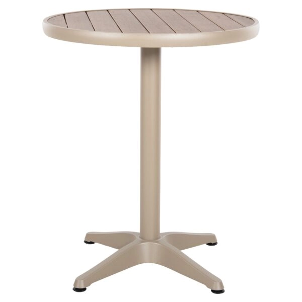 Τραπέζι Κήπου ArteLibre RAROTONGA Μπεζ Αλουμίνιο/Polywood Φ60x70cm