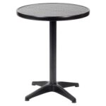 Τραπέζι Κήπου ArteLibre RAROTONGA Ανθρακί/Καρυδί Αλουμίνιο/Polywood Φ60x70cm