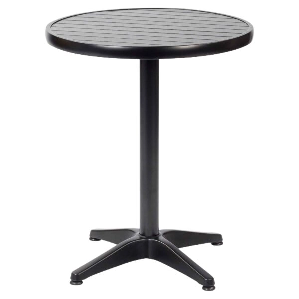 Τραπέζι Κήπου ArteLibre RAROTONGA Ανθρακί/Καρυδί Αλουμίνιο/Polywood Φ60x70cm