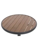 Τραπέζι Κήπου ArteLibre RAROTONGA Ανθρακί/Καρυδί Αλουμίνιο/Polywood Φ60x70cm