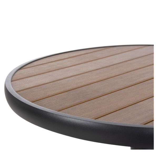 Τραπέζι Κήπου ArteLibre RAROTONGA Ανθρακί/Καρυδί Αλουμίνιο/Polywood Φ60x70cm