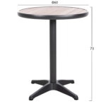 Τραπέζι Κήπου ArteLibre RAROTONGA Ανθρακί/Καρυδί Αλουμίνιο/Polywood Φ60x70cm