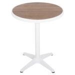 Τραπέζι Κήπου ArteLibre RAROTONGA Λευκό/Καρυδί Αλουμίνιο/Polywood Φ60x70cm