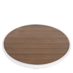 Τραπέζι Κήπου ArteLibre RAROTONGA Λευκό/Καρυδί Αλουμίνιο/Polywood Φ60x70cm