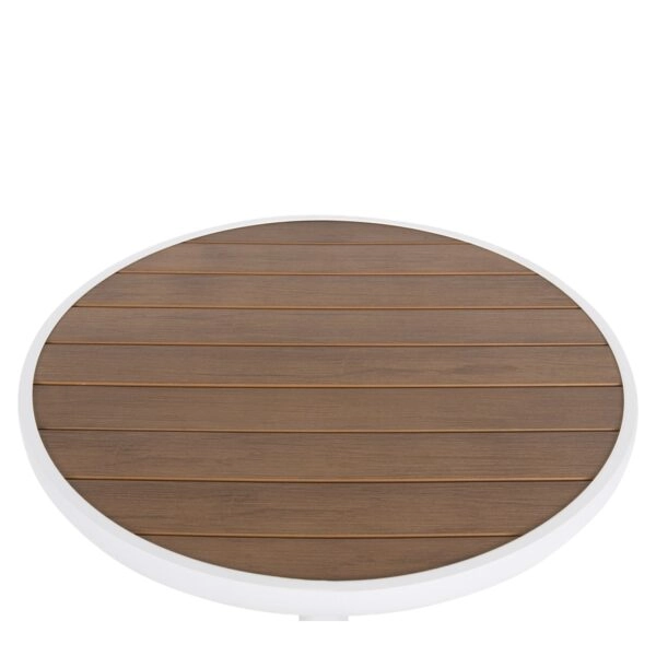 Τραπέζι Κήπου ArteLibre RAROTONGA Λευκό/Καρυδί Αλουμίνιο/Polywood Φ60x70cm