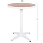 Τραπέζι Κήπου ArteLibre RAROTONGA Λευκό/Καρυδί Αλουμίνιο/Polywood Φ60x70cm