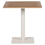 Τραπέζι Κήπου ArteLibre NAMIBIA Λευκό/Καρυδί Αλουμίνιο/Polywood 60x60x72cm