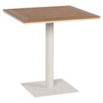 Τραπέζι Κήπου ArteLibre NAMIBIA Λευκό/Καρυδί Αλουμίνιο/Polywood 60x60x72cm