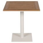 Τραπέζι Κήπου ArteLibre NAMIBIA Λευκό/Καρυδί Αλουμίνιο/Polywood 60x60x72cm