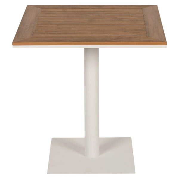 Τραπέζι Κήπου ArteLibre NAMIBIA Λευκό/Καρυδί Αλουμίνιο/Polywood 60x60x72cm