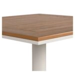 Τραπέζι Κήπου ArteLibre NAMIBIA Λευκό/Καρυδί Αλουμίνιο/Polywood 60x60x72cm