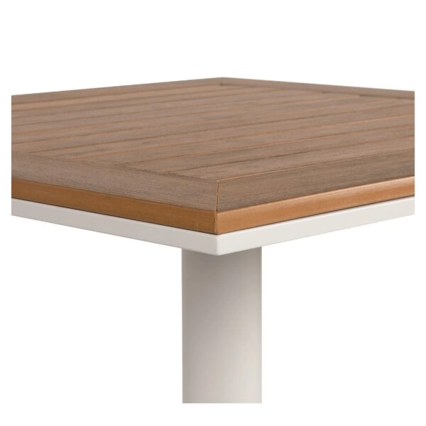 Τραπέζι Κήπου ArteLibre NAMIBIA Λευκό/Καρυδί Αλουμίνιο/Polywood 60x60x72cm
