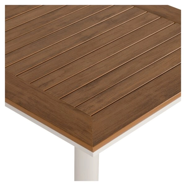 Τραπέζι Κήπου ArteLibre NAMIBIA Λευκό/Καρυδί Αλουμίνιο/Polywood 60x60x72cm