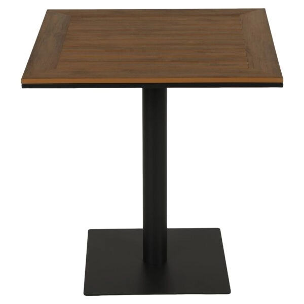 Τραπέζι Κήπου ArteLibre NAMIBIA Ανθρακί/Καρυδί Αλουμίνιο/Polywood 60x60x72cm