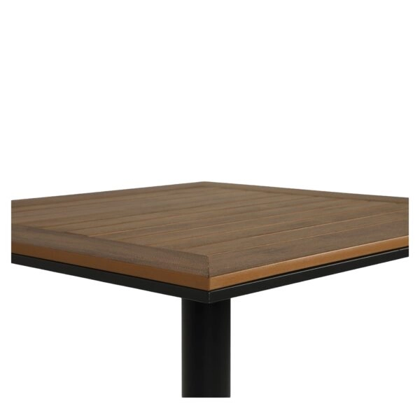 Τραπέζι Κήπου ArteLibre NAMIBIA Ανθρακί/Καρυδί Αλουμίνιο/Polywood 60x60x72cm