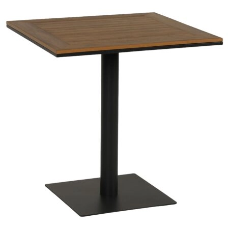 Τραπέζι Κήπου ArteLibre NAMIBIA Ανθρακί/Καρυδί Αλουμίνιο/Polywood 60x60x72cm