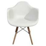 Καρέκλα ArteLibre ECLORA Λευκό/Φυσικό PP/Ξύλο/Μέταλλο 63x58x78cm