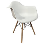 Καρέκλα ArteLibre ECLORA Λευκό/Φυσικό PP/Ξύλο/Μέταλλο 63x58x78cm