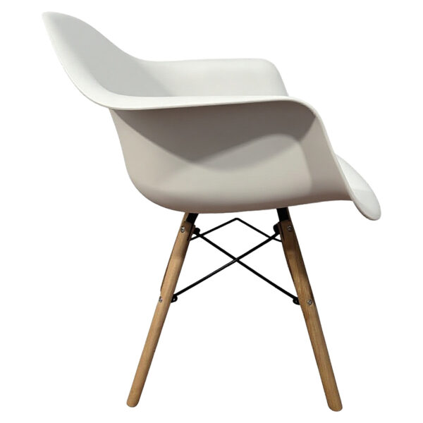 Καρέκλα ArteLibre ECLORA Λευκό/Φυσικό PP/Ξύλο/Μέταλλο 63x58x78cm