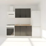 Κουζίνα Modest Σετ 4 Κουτιών Ανθρακί Άνω Κουτιά 120cm Κάτω 120cm