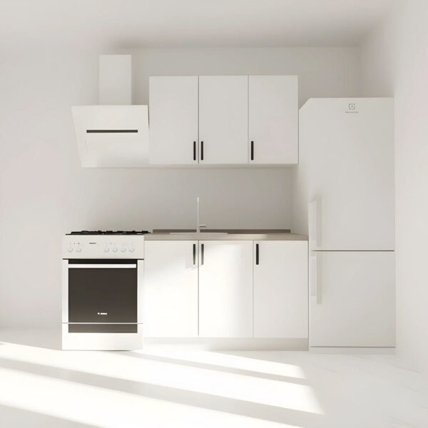 Κουζίνα Modest Σετ 4 Κουτιών Λευκή Άνω Κουτιά 120cm Κάτω 120cm
