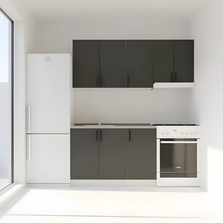 Κουζίνα Modest Σετ 5 Κουτιών Ανθρακί Άνω Κουτιά 170cm Κάτω 110cm