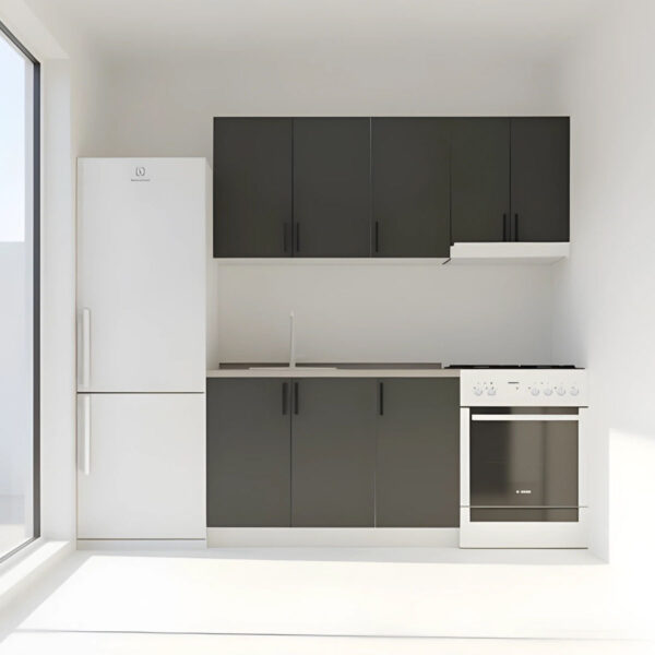 Κουζίνα Modest Σετ 5 Κουτιών Ανθρακί Άνω Κουτιά 170cm Κάτω 110cm