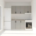 Κουζίνα Modest Σετ 5 Κουτιών Γκρι Άνω Κουτιά 170cm Κάτω 110cm