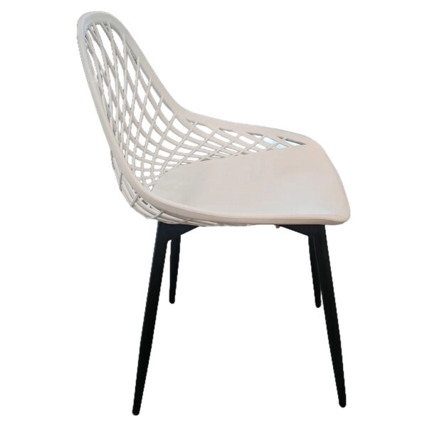 Καρέκλα Κήπου ArteLibre ARIELA Λευκό/Μαύρο PP/Μέταλλο 51.5x54x82cm