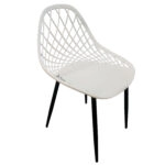 Καρέκλα Κήπου ArteLibre ARIELA Λευκό/Μαύρο PP/Μέταλλο 51.5x54x82cm