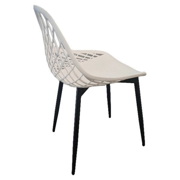 Καρέκλα Κήπου ArteLibre ARIELA Λευκό/Μαύρο PP/Μέταλλο 51.5x54x82cm