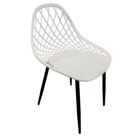 Καρέκλα Κήπου ArteLibre ARIELA Λευκό/Μαύρο PP/Μέταλλο 51.5x54x82cm