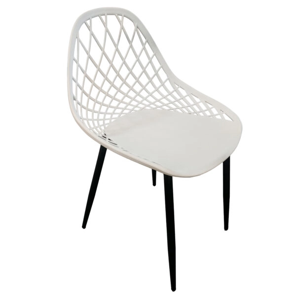 Καρέκλα Κήπου ArteLibre ARIELA Λευκό/Μαύρο PP/Μέταλλο 51.5x54x82cm