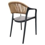 Πολυθρόνα Κήπου ArteLibre SERAYA Ανθρακί/Φυσικό PP/Σχοινί 54x56.5x81cm
