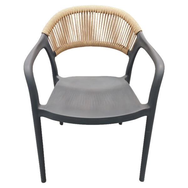 Πολυθρόνα Κήπου ArteLibre SERAYA Ανθρακί/Φυσικό PP/Σχοινί 54x56.5x81cm