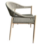 Πολυθρόνα Κήπου ArteLibre AURANA Μπεζ/Φυσικό Μέταλλο/PP/Σχοινί 57x57x76cm