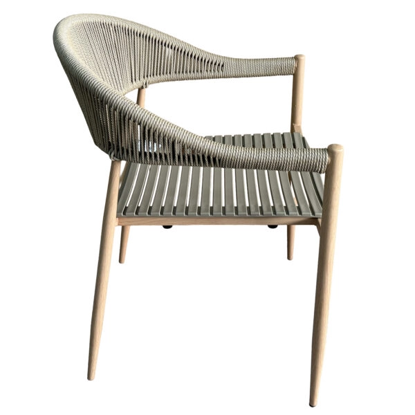 Πολυθρόνα Κήπου ArteLibre AURANA Μπεζ/Φυσικό Μέταλλο/PP/Σχοινί 57x57x76cm