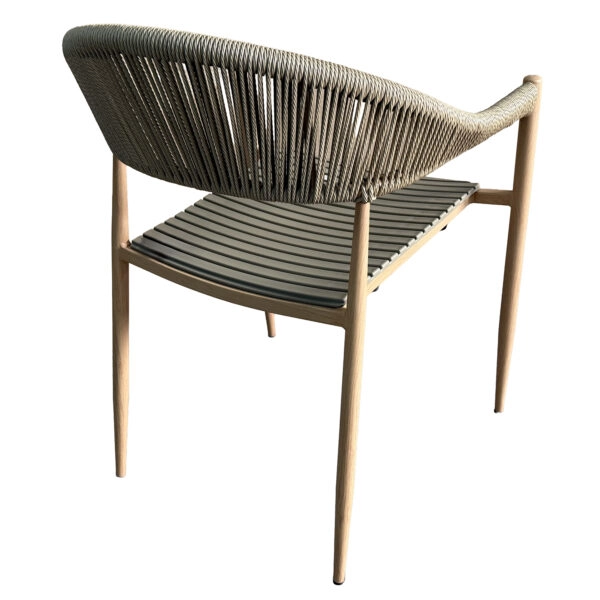 Πολυθρόνα Κήπου ArteLibre AURANA Μπεζ/Φυσικό Μέταλλο/PP/Σχοινί 57x57x76cm